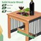 Costway 3pcs Patio Acacia Wood Bistro Table Rocking Chair Set All-Weather Rope Outdoor